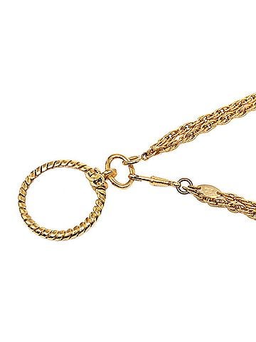 Chanel Chanel 1983 Vintage Magnifying Glass Necklace, Double Strand, Gold Plated, Women's CHANEL (view 1)