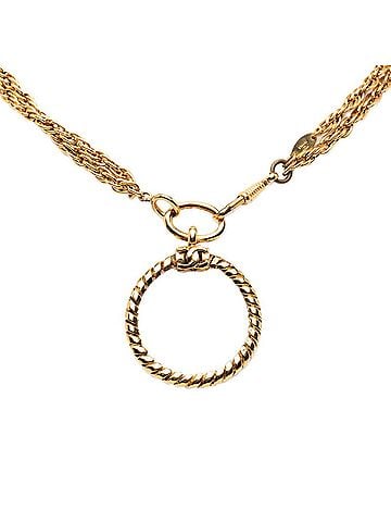 Chanel Chanel 1983 Vintage Magnifying Glass Necklace, Double Strand, Gold Plated, Women's CHANEL (view 2)