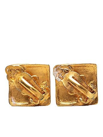 Chanel Chanel Coco Mark Vintage Earrings, Gold Plated, Women's CHANEL (view 2)