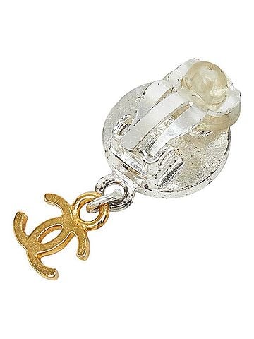 Chanel Chanel Coco Mark Medallion Vintage Earring (Single Earring) Silver Gold Metal Plated Women's CHANEL (view 2)
