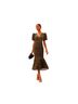 Rhode 100% Viscose Polka Dots Black Gold Orange Cocktail Dress Size 10 - photo 1