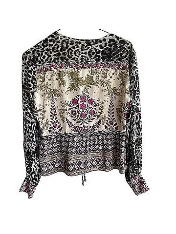 Marchesa Voyage Long Sleeve Silk Top (view 2)