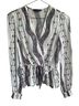 Marchesa 100% Silk Floral White Long Sleeve Silk Top Size 2 - photo 1
