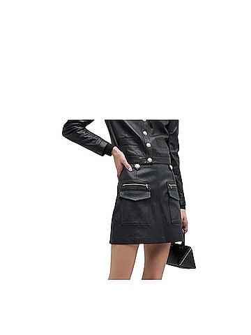 Derek Lam 10 Crosby Trix Mini Utility Skirt Leather Skirt (view 2)