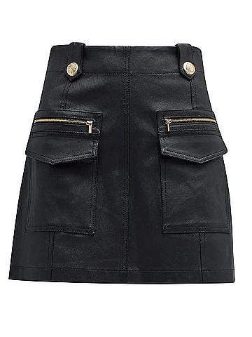 Derek Lam 10 Crosby Trix Mini Utility Skirt Leather Skirt (view 1)