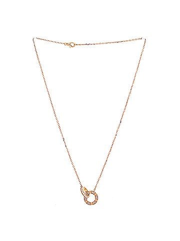 Cartier Love Interlocking Pave Necklace 18K Rose Gold and Diamonds (view 2)