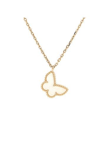 Van Cleef & Arpels Sweet Alhambra Butterfly Pendant Necklace 18K Yellow Gold and Mother of Pearl (view 1)