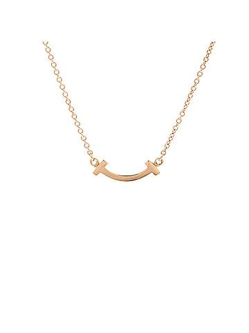 Tiffany & Co. T Smile Pendant Necklace 18K Rose Gold Mini (view 1)