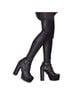 killstar 100% Faux Leather Black Boots Size 8 - photo 2