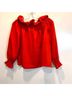 Tuckernuck 100% Polyester Solid Red Long Sleeve Blouse Size XS - photo 3