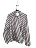 Gilli Stripes White Gray Long Sleeve Blouse Size L - photo 1
