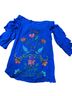 Judith March Floral Blue Short Sleeve Blouse Size L - photo 1