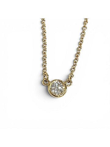 Tiffany & Co. TIFFANY&Co. Tiffany Elsa Peretti By the Yard 1P Diamond Necklace 750 (YG) approx. 0.05ct Diameter 3.9mm Yellow Gold Weight 1.88g Women's (view 1)