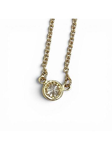 Tiffany & Co. TIFFANY&Co. Tiffany Elsa Peretti By the Yard 1P Diamond Necklace 750 (YG) approx. 0.05ct Diameter 3.9mm Yellow Gold Weight 1.88g Women's (view 2)