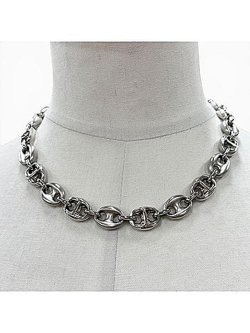 Dior Homme DIOR Homme CD Chain Link Necklace, Silver, Matte Men's & Women's Accessory (view 2)