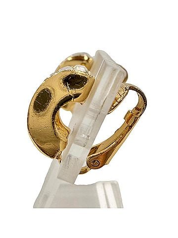 Christian Dior Christian Dior Vintage Baguette Cluster Huggy Earrings, Gold Clear, Women's Accessory (view 2)