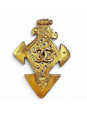 Chanel CHANEL Vintage 94P Coco Mark Large Antique Brooch Accessory Gold Made in France Women's (view 1)