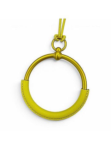 Hermès HERMES Loop Grand Necklace, Leather Trim Pendant, Yellow (Jaune), Women's, with Box and Dust Bag. (view 1)