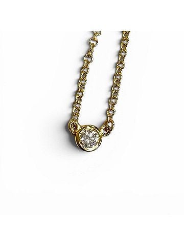 Tiffany & Co. TIFFANY&Co. Tiffany Elsa Peretti By the Yard 1P Diamond Necklace 750 (YG) approx. 0.03ct Diameter 3.4mm Yellow Gold Weight 1.98g Women's (view 1)