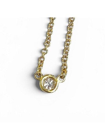 Tiffany & Co. TIFFANY&Co. Tiffany Elsa Peretti By the Yard 1P Diamond Necklace 750 (YG) approx. 0.03ct Diameter 3.4mm Yellow Gold Weight 1.98g Women's (view 2)