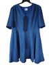 Banned Retro 100% Polyester Solid Blue Casual Dress Size 20 - photo 1