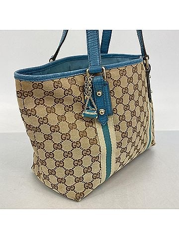 Gucci Gucci GG Canvas Tote Bag 137396 Beige Blue Champagne Women's (view 2)