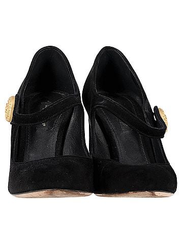 Dolce & Gabbana  Dolce & Gabbana Vally Mary Jane Pumps in Black Suede (view 2)