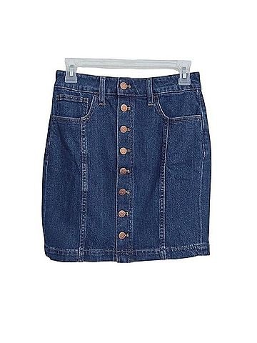 Madewell Stretch Denim Straight Mini Skirt Denim Skirt (view 1)