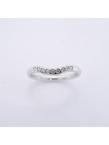 Tiffany & Co. Tiffany & Co. Curved Band Ring, Platinum 950, Diamond, Women's (view 2)