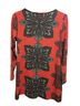 Aryeh Floral Red Green Casual Dress Size M - photo 2