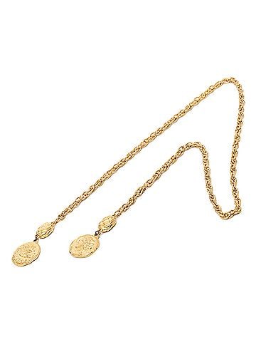 Chanel CC Gold Plated Medallion Wrap Around Necklace (view 1)