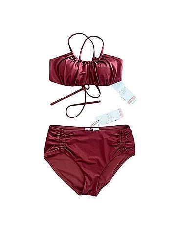 Calia by Carrie Underwood Calia Scrunched Tie Back Bikini Top and High Waist Bottoms Two Piece Swimsuit (view 1)