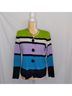 misook Color Block Green Purple Blue Black White Cardigan Size S (petite) - photo 4