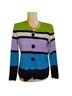 misook Color Block Green Purple Blue Black White Cardigan Size S (petite) - photo 1