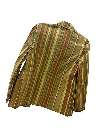 Brioni Silk Stripe Lightweight Summerweight Warm Tonal Jacket Silk Blazer (view 2)