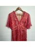 Anthropologie 100% Polyester Floral Red Jumpsuit Size L - photo 4
