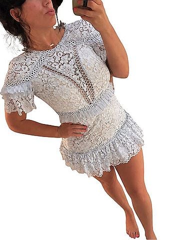 Saylor Lace Ruffle Mini Dress Casual Dress (view 1)