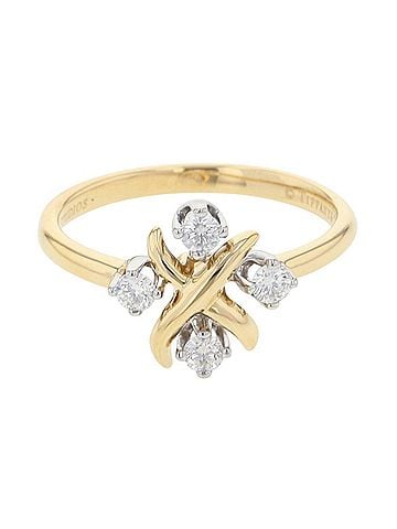 Tiffany & Co. Tiffany & Co. Jean Schlumberger Diamond Ring, 4P, 18K Yellow Gold, Platinum, Size Approx. 1 (view 1)