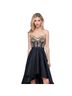 Bebe Graphic Solid Black Gold Cocktail Dress Size 2 - photo 4