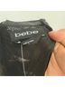 Bebe Graphic Solid Black Gold Cocktail Dress Size 2 - photo 3
