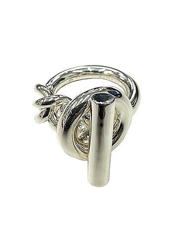 Hermès HERMES Croisette Ring 53 #53 16.3g Silver SILVER AG925 Men's Women's Chain (view 1)