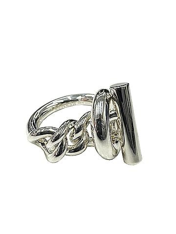 Hermès HERMES Croisette Ring 53 #53 16.3g Silver SILVER AG925 Men's Women's Chain (view 2)