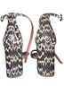 Coach 100% Leather Snake Print Black White Sandals Size 5 - photo 2