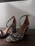 Coach 100% Leather Snake Print Black White Sandals Size 5 - photo 6