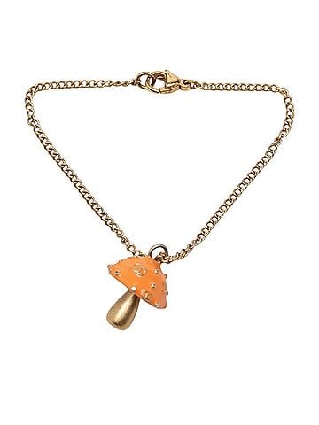 Chanel Chanel Coco Mark Mushroom Bracelet, Gold and Orange Plated Enamel, Women's CHANEL (view 2)
