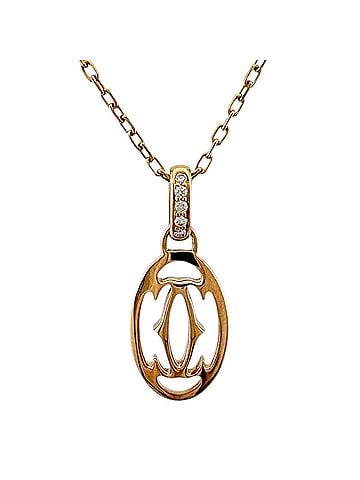 Cartier Cartier Double C Necklace, 18K Pink Gold, Diamond, Women's, CARTIER (view 1)