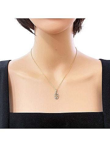 Cartier Cartier Double C Necklace, 18K Pink Gold, Diamond, Women's, CARTIER (view 2)