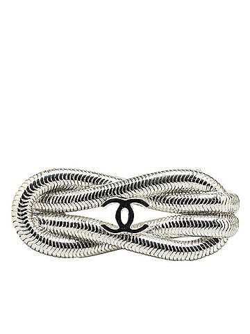 Chanel Chanel Coco Mark Vintage Brooch 97P Rope Motif Silver Metal Women's CHANEL (view 1)