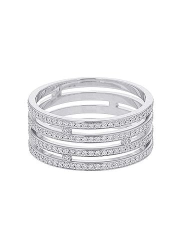 Hermès Hermes Ariane GM Wedding Ring, 225 Diamonds (0.58ct total), 18K White Gold. (HERMES ring, wedding diamond) (view 2)