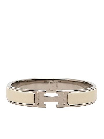 Hermès Hermes Click H PM Bracelet, Silver, Ivory, Metal Enamel, Women's HERMES (view 1)